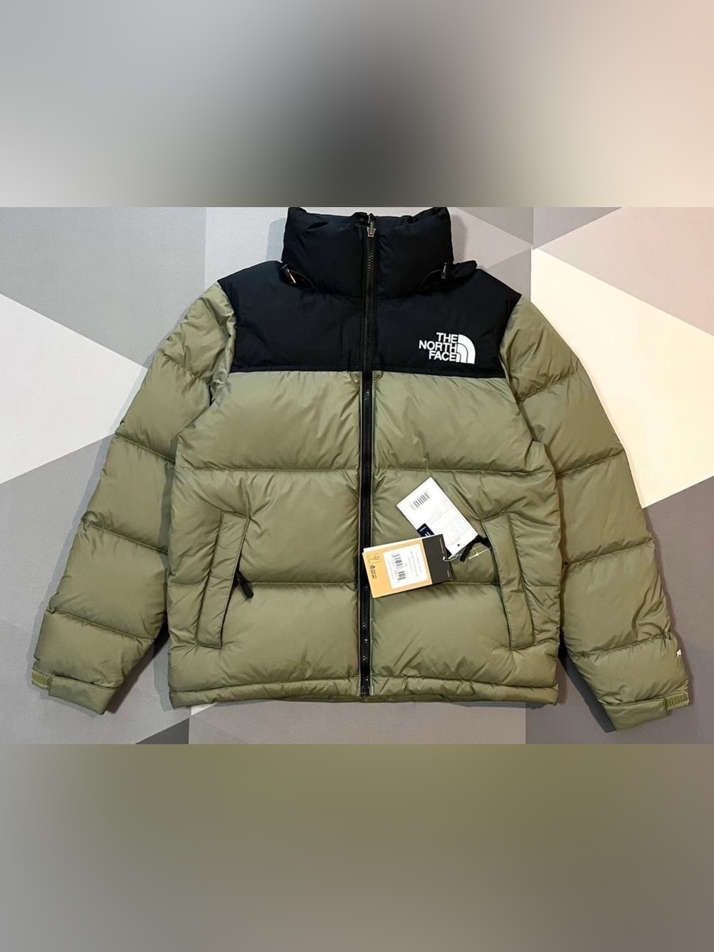 NWT The North Face Men’s Green/Blk 700 Down Hooded Full Zip Puffer Jacket Large